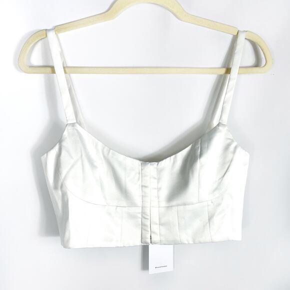 Lovers & Friends Troy Crop Top White Sleeveless Tank Corset‎ Bustier Sz S - Picture 5 of 12